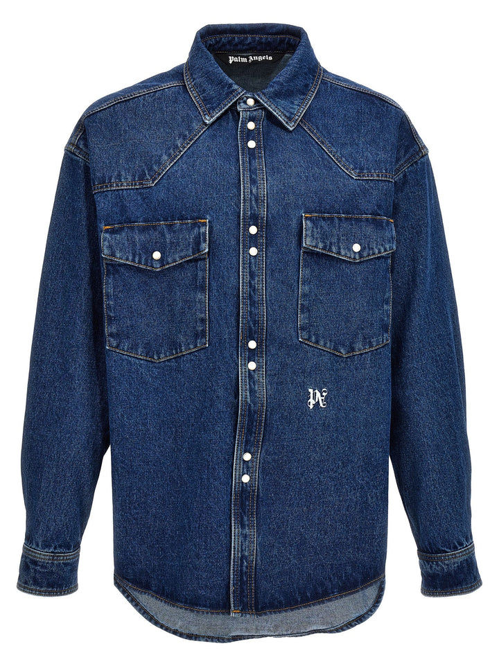 Men’s Palm Angels Blue Polyester Denim Jacket