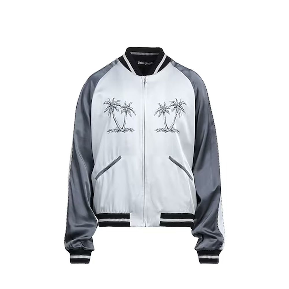 Men’s Palm Angels Gray Acetate Bomber