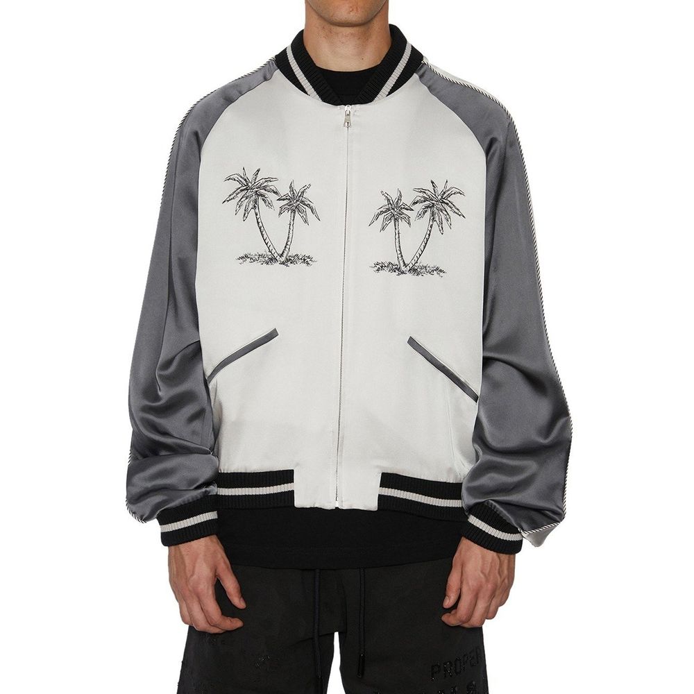 Men’s Palm Angels Gray Acetate Bomber