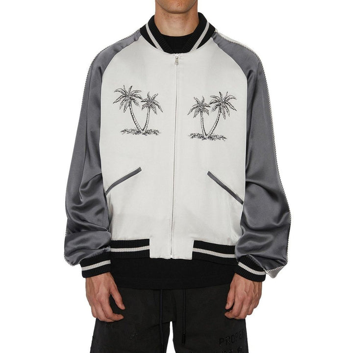 Men’s Palm Angels Gray Acetate Bomber