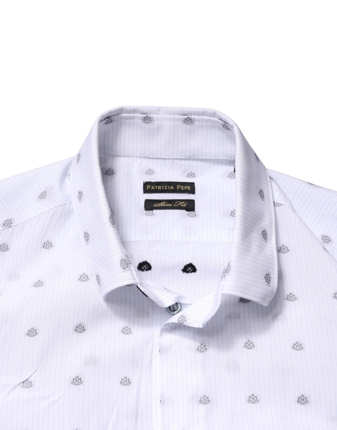 Men’s Patrizia Pepe White Cotton Slim Fit Collared Men Dress Shirt