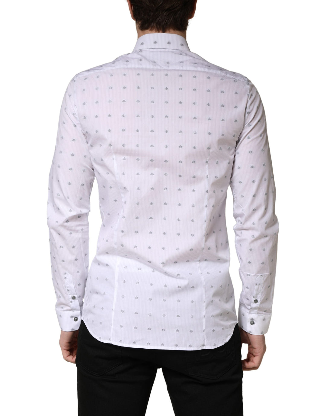 Men’s Patrizia Pepe White Cotton Slim Fit Collared Men Dress Shirt