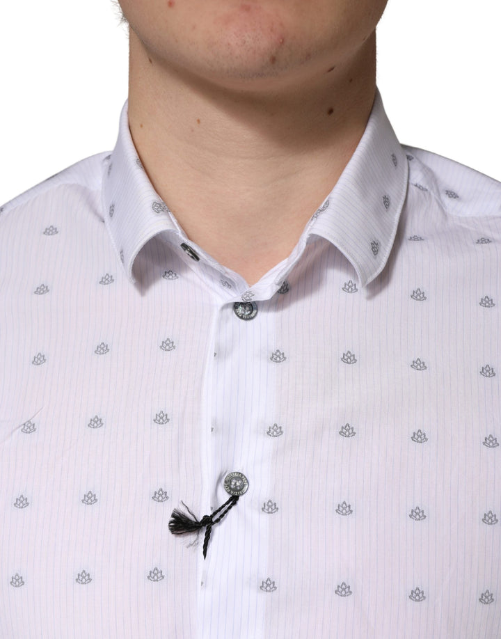 Men’s Patrizia Pepe White Cotton Slim Fit Collared Men Dress Shirt