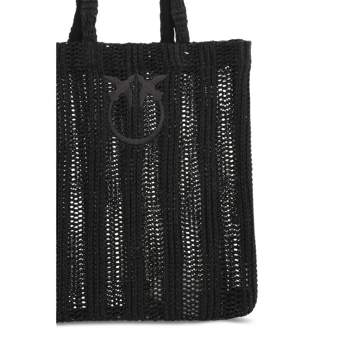 Men’s Pinko Black Raffia Shoulder Bag