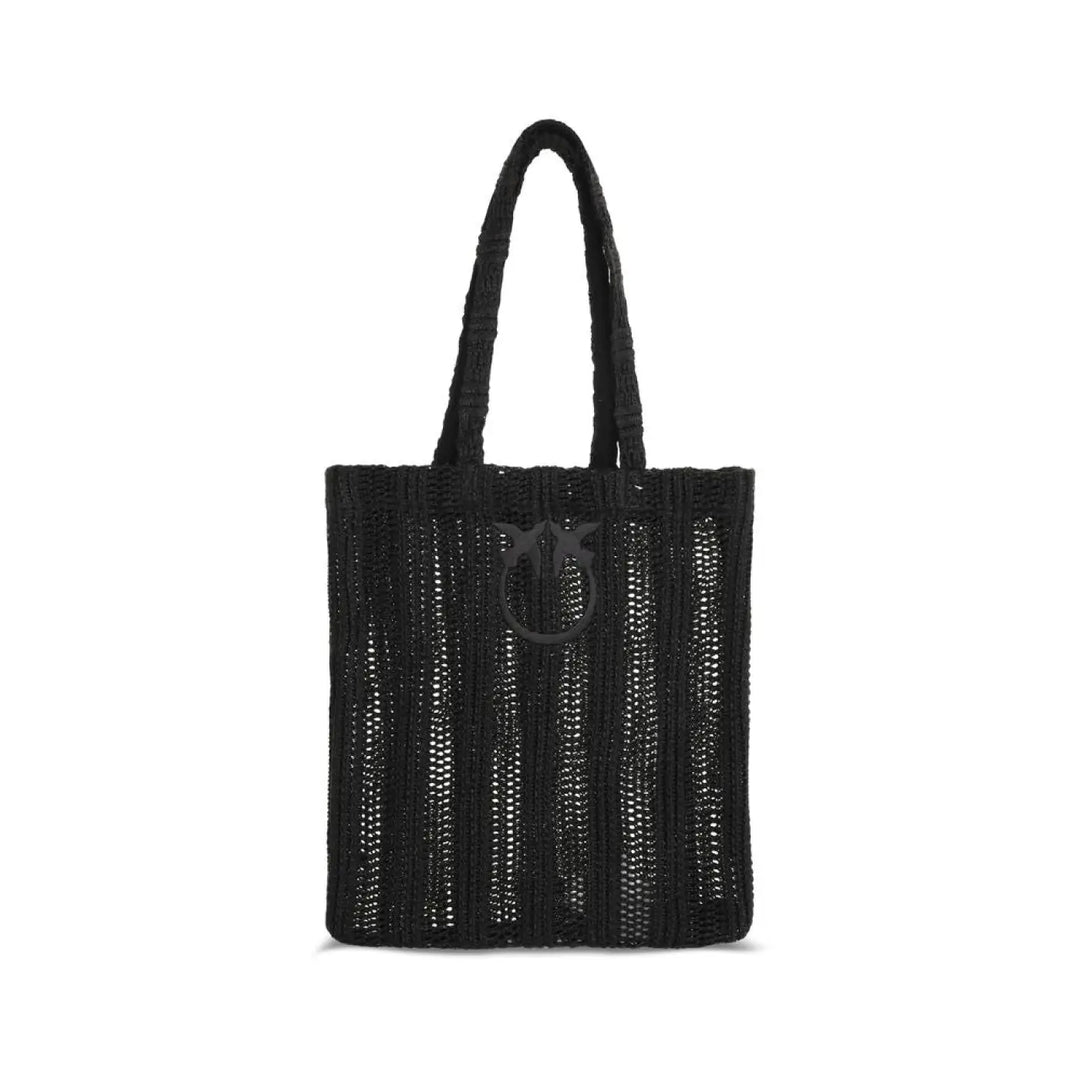Men’s Pinko Black Raffia Shoulder Bag