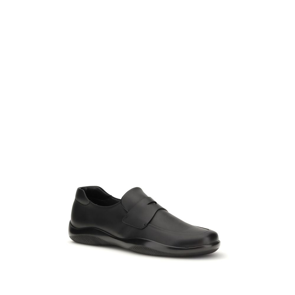 Men’s Prada Black Calf Leather Bos Taurus Slip-on Loafers