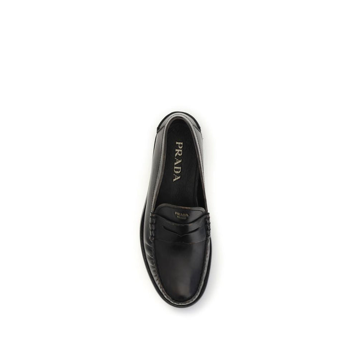 Men’s Prada Black Calf Leather Bos Taurus Slip-on Loafers