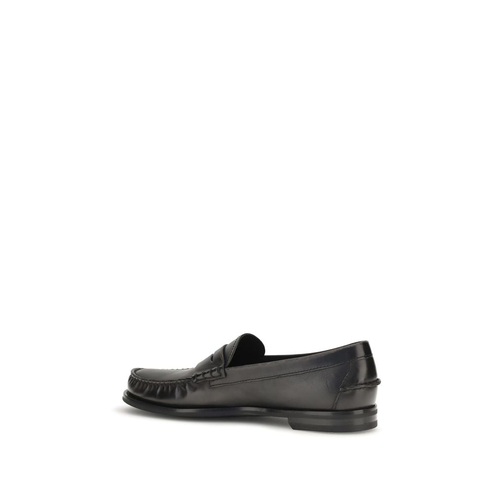 Men’s Prada Black Calf Leather Bos Taurus Slip-on Loafers