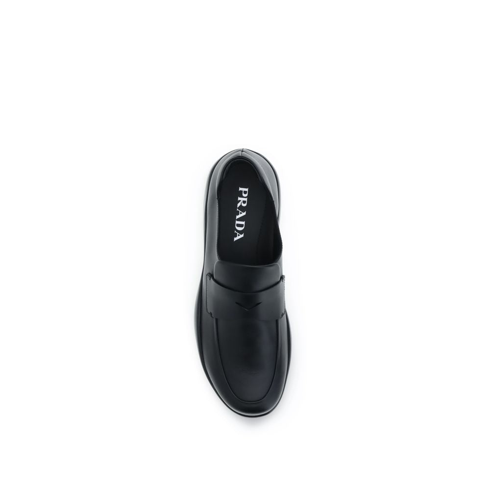 Men’s Prada Black Calf Leather Bos Taurus Slip-on Loafers