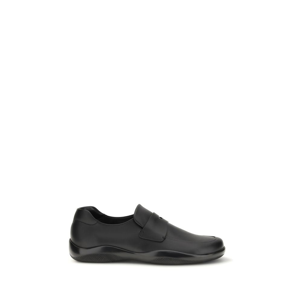 Men’s Prada Black Calf Leather Bos Taurus Slip-on Loafers