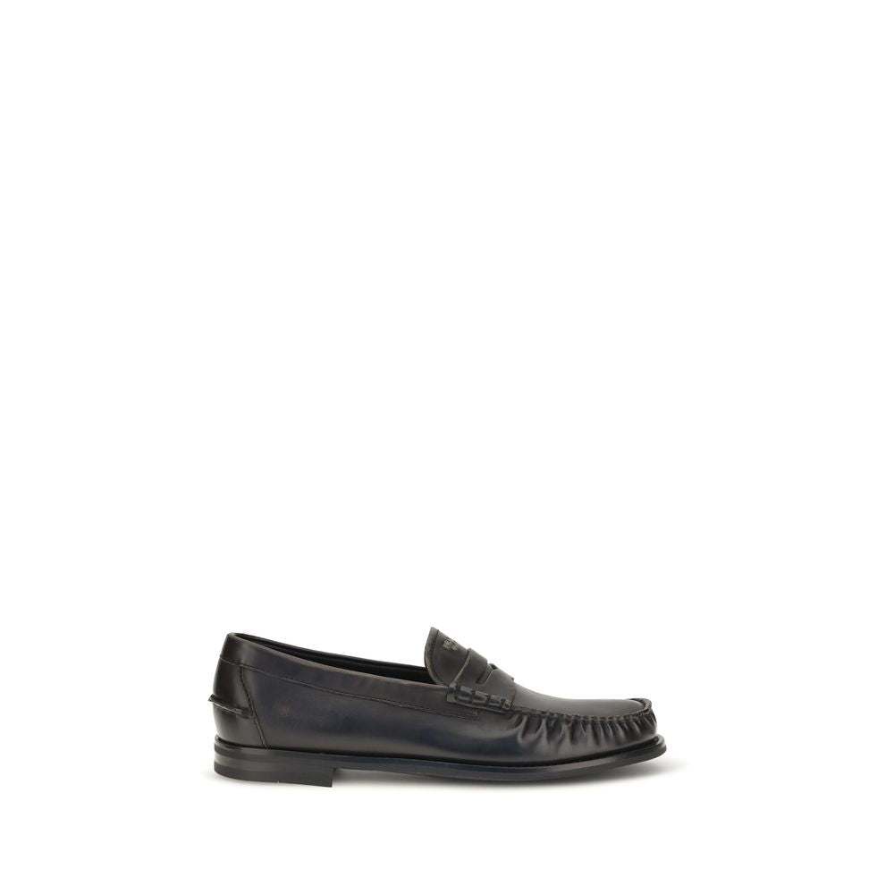 Men’s Prada Black Calf Leather Bos Taurus Slip-on Loafers