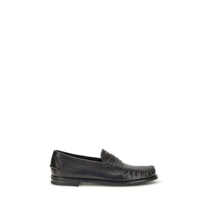 Men’s Prada Black Calf Leather Bos Taurus Slip-on Loafers