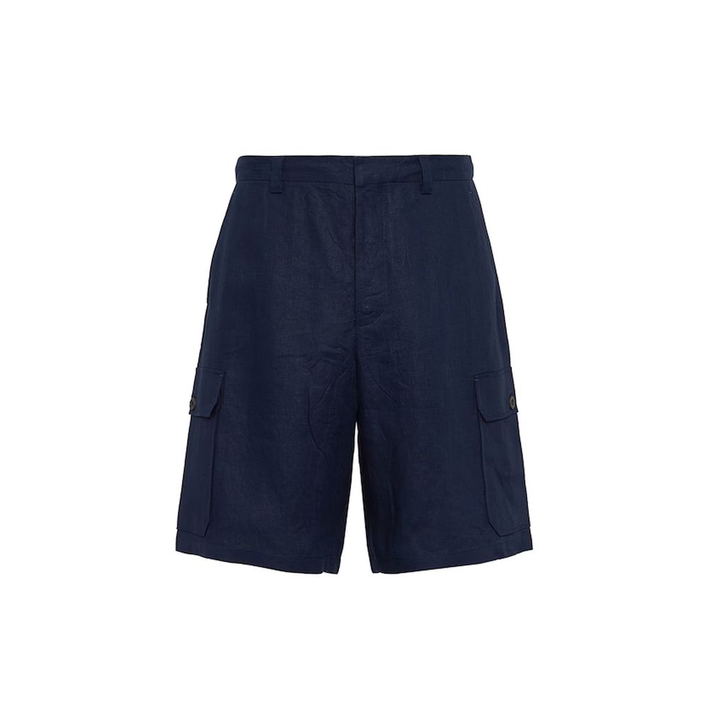 Men’s Prada Blue Linen Bermuda Shorts
