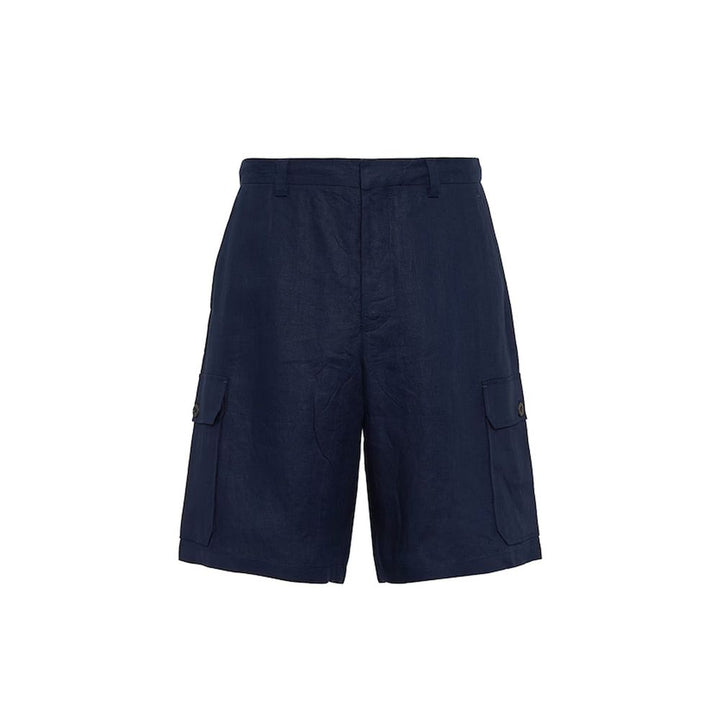 Men’s Prada Blue Linen Bermuda Shorts
