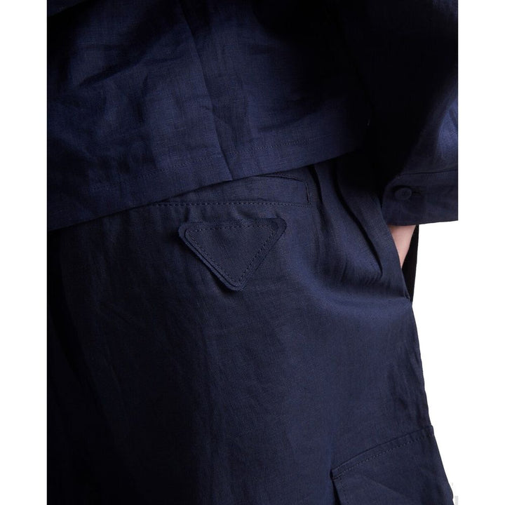 Men’s Prada Blue Linen Bermuda Shorts