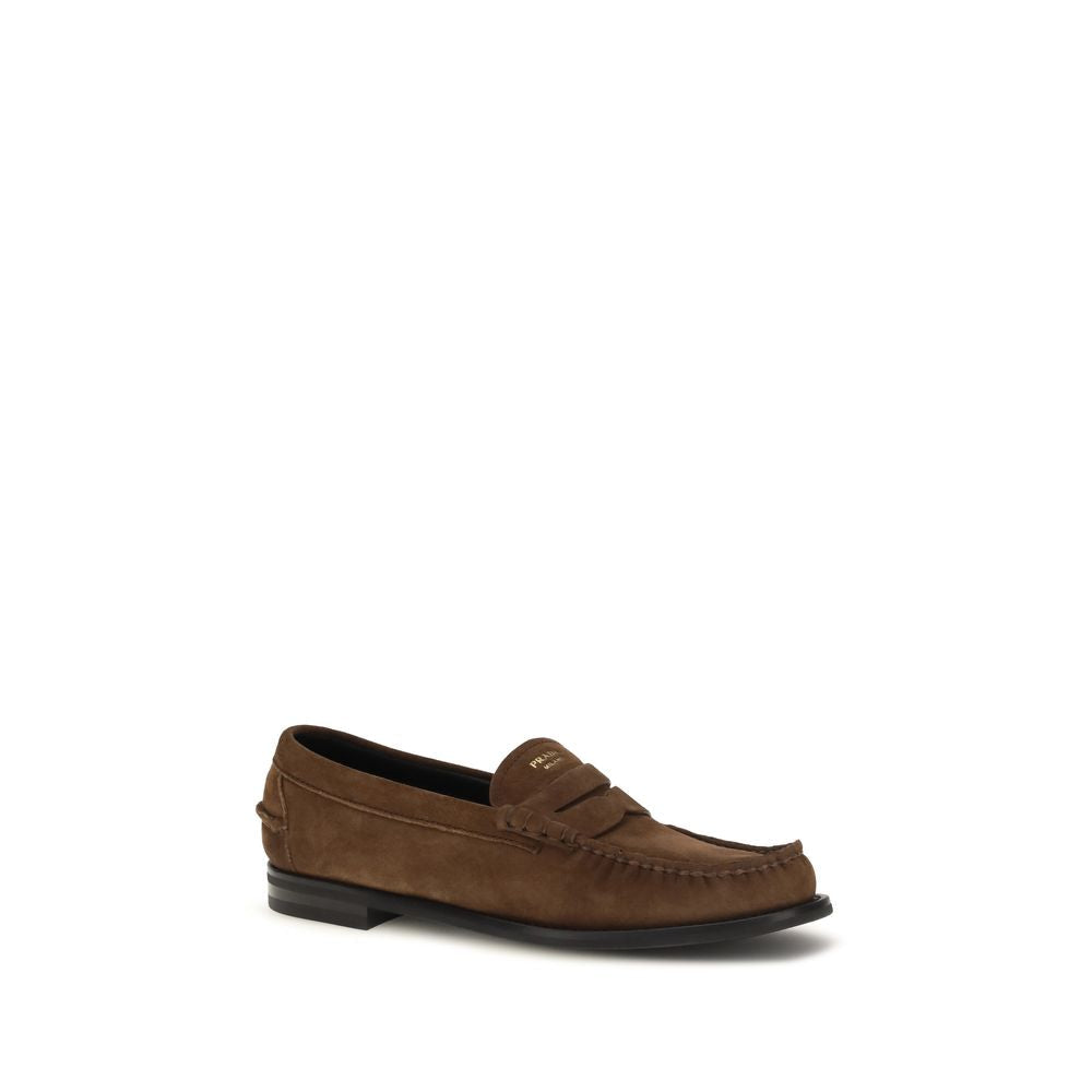 Men’s Prada Brown Suede Leather Slip-on Loafers
