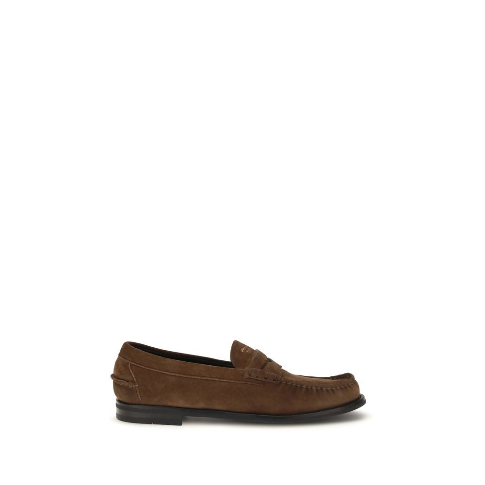 Men’s Prada Brown Suede Leather Slip-on Loafers