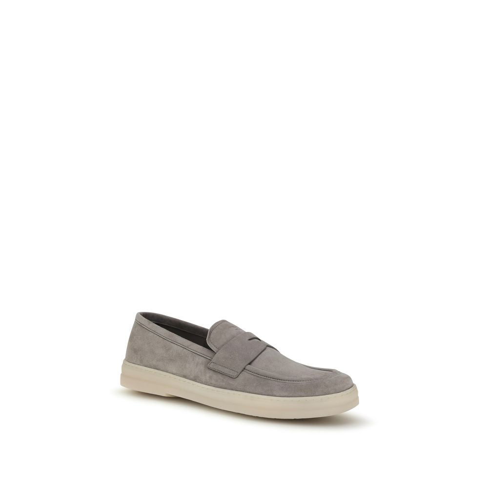 Men’s Prada Gray Calf Leather Bos Taurus Slip-on Loafers