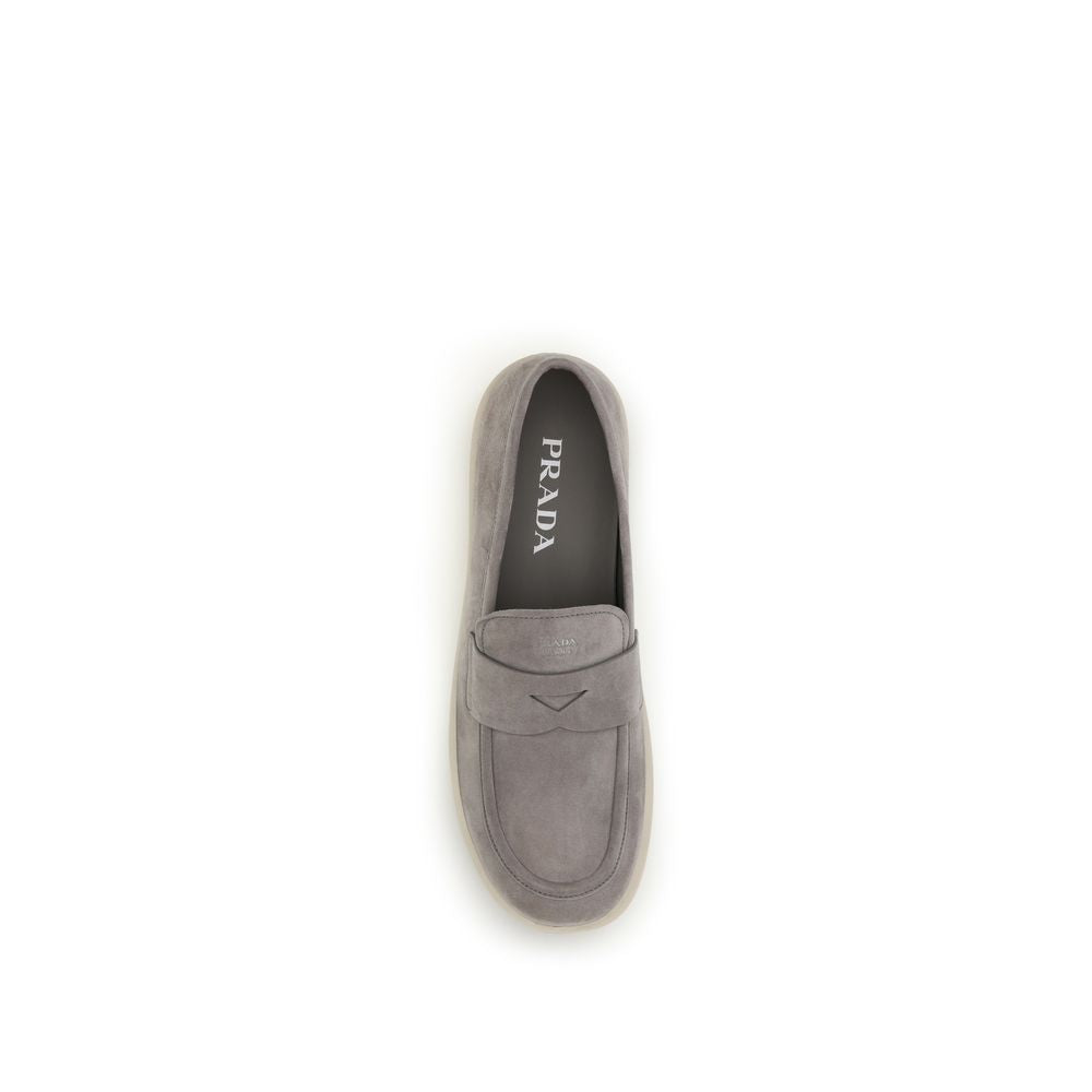 Men’s Prada Gray Calf Leather Bos Taurus Slip-on Loafers