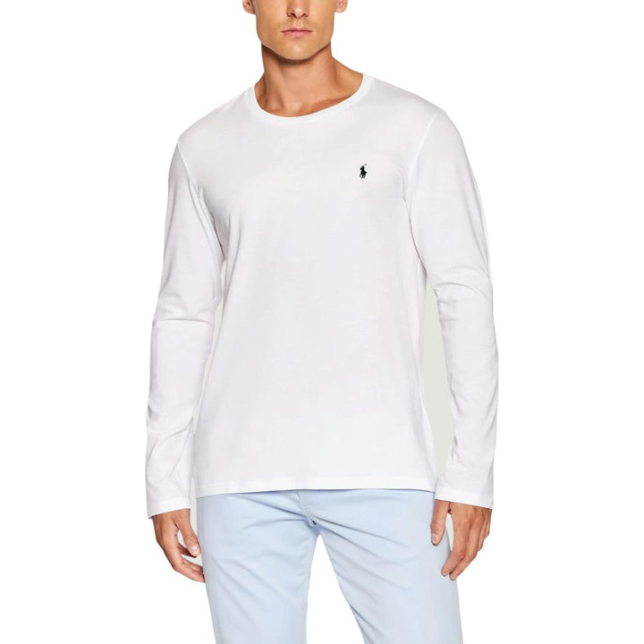Men’s Ralph Lauren White Cotton Long Sleeve T-shirt