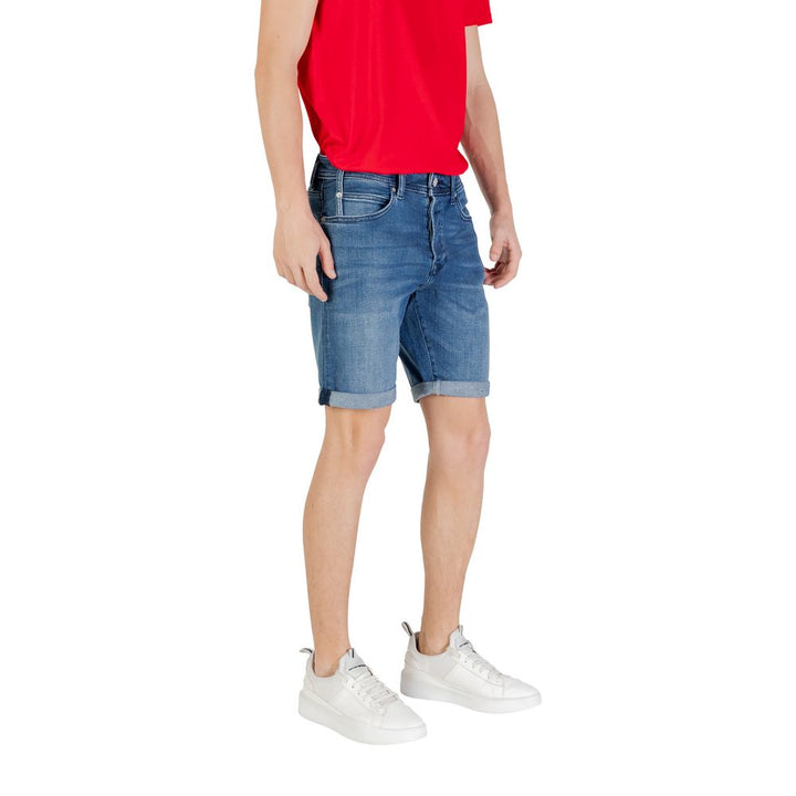 Men’s Replay Blue Cotton Bermuda Shorts
