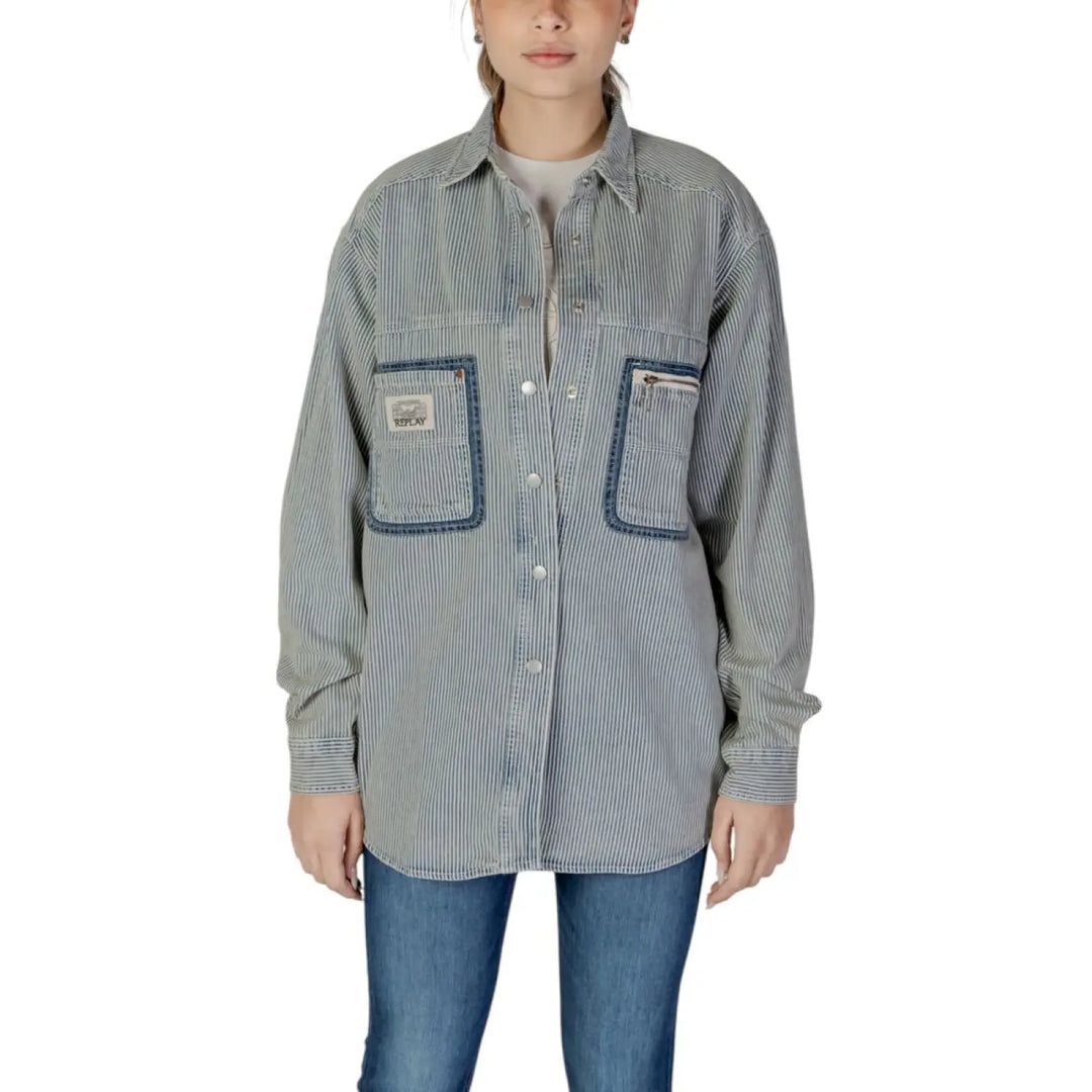 Men’s Replay Blue Cotton Blouse