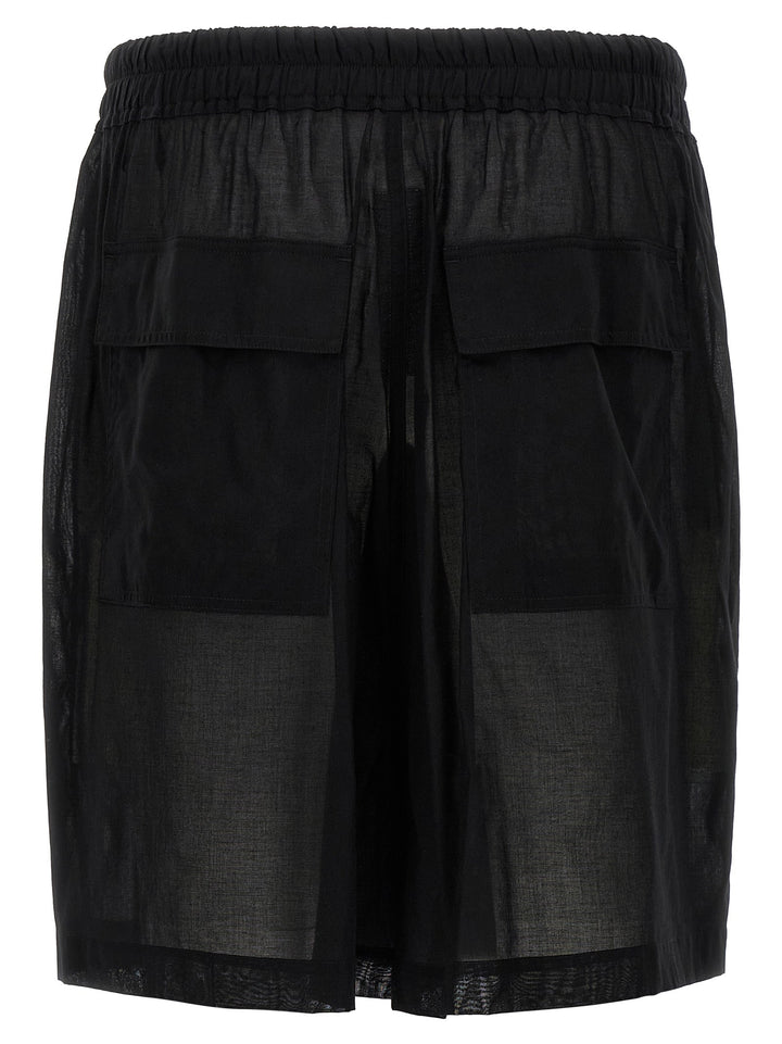 Rick Owens Black Cotton Bermuda Shorts