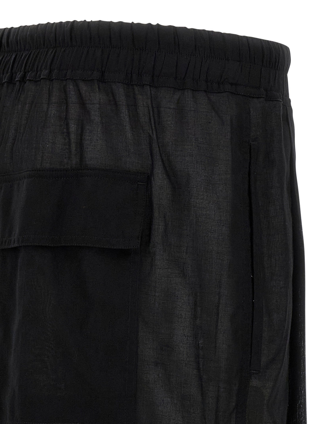 Rick Owens Black Cotton Bermuda Shorts