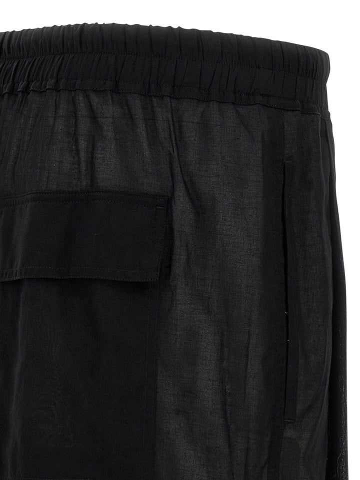 Rick Owens Black Cotton Bermuda Shorts