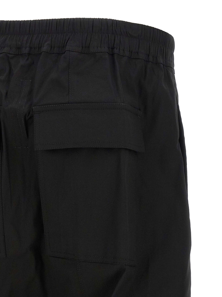 Rick Owens Black Cotton Bermuda Shorts