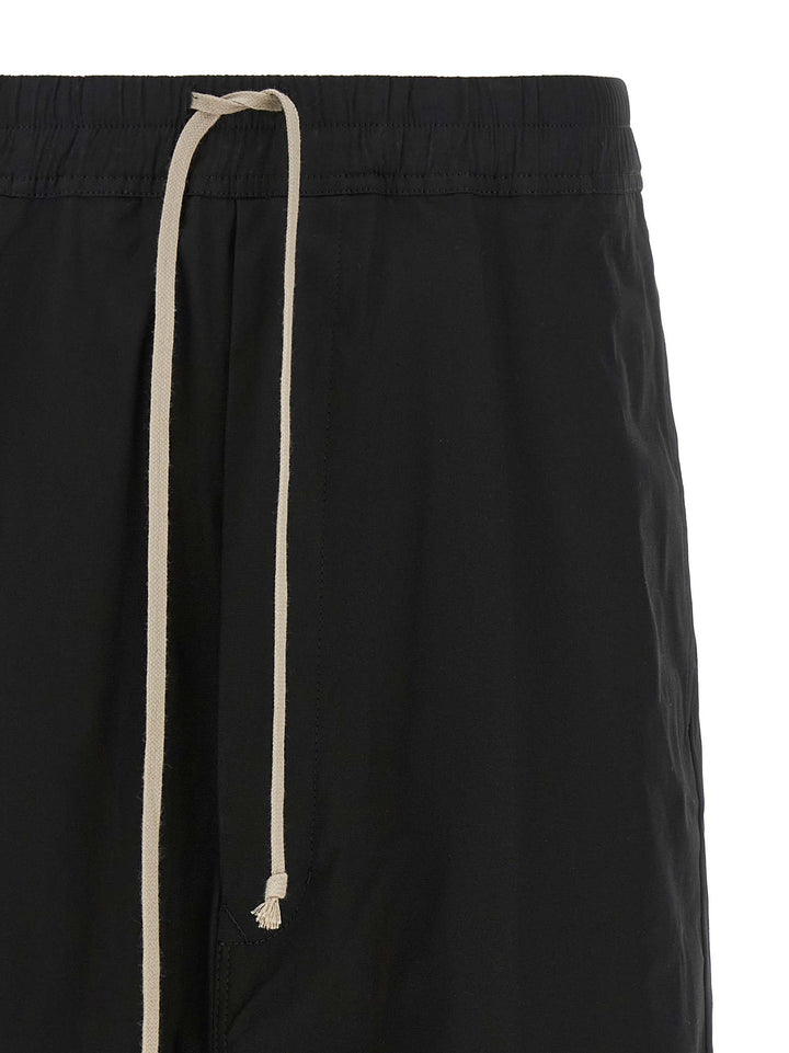 Rick Owens Black Cotton Bermuda Shorts
