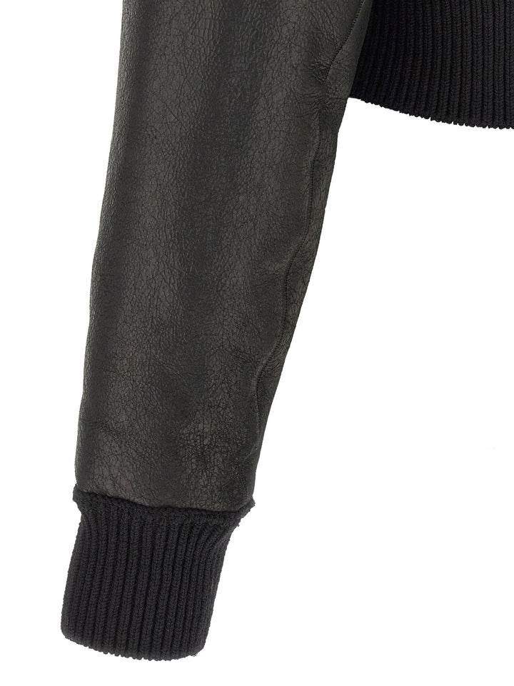 Men’s Rick Owens Black Lamb Fur Leather Jacket