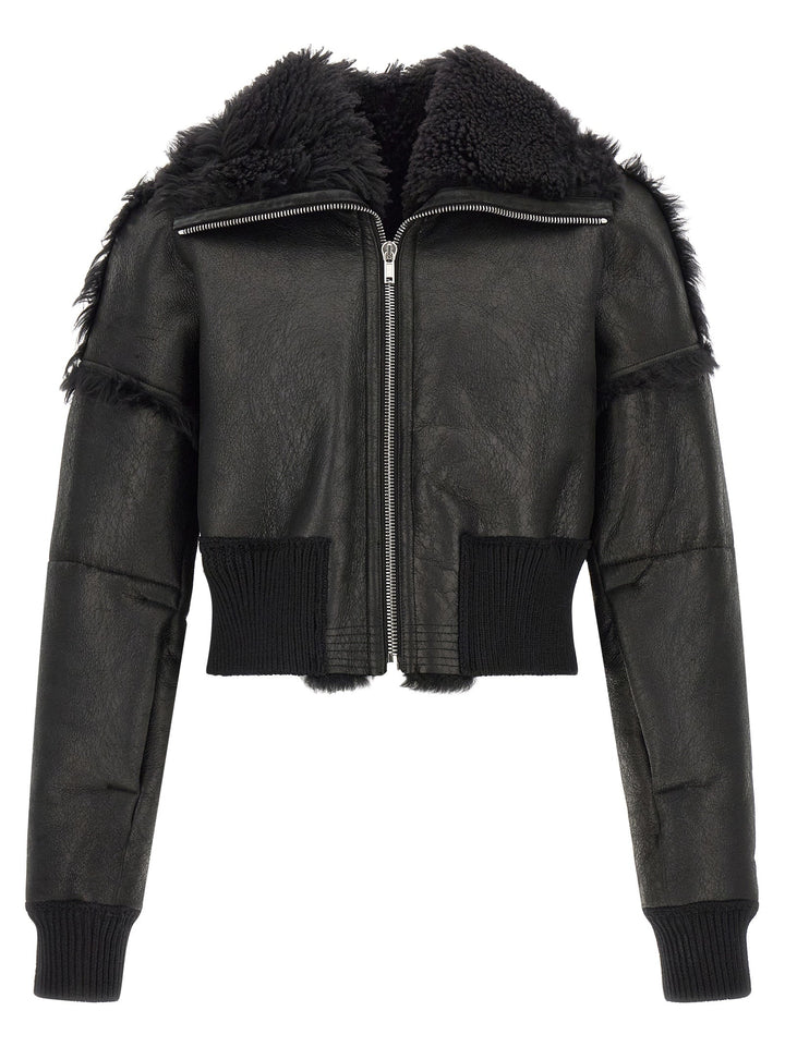Men’s Rick Owens Black Lamb Fur Leather Jacket