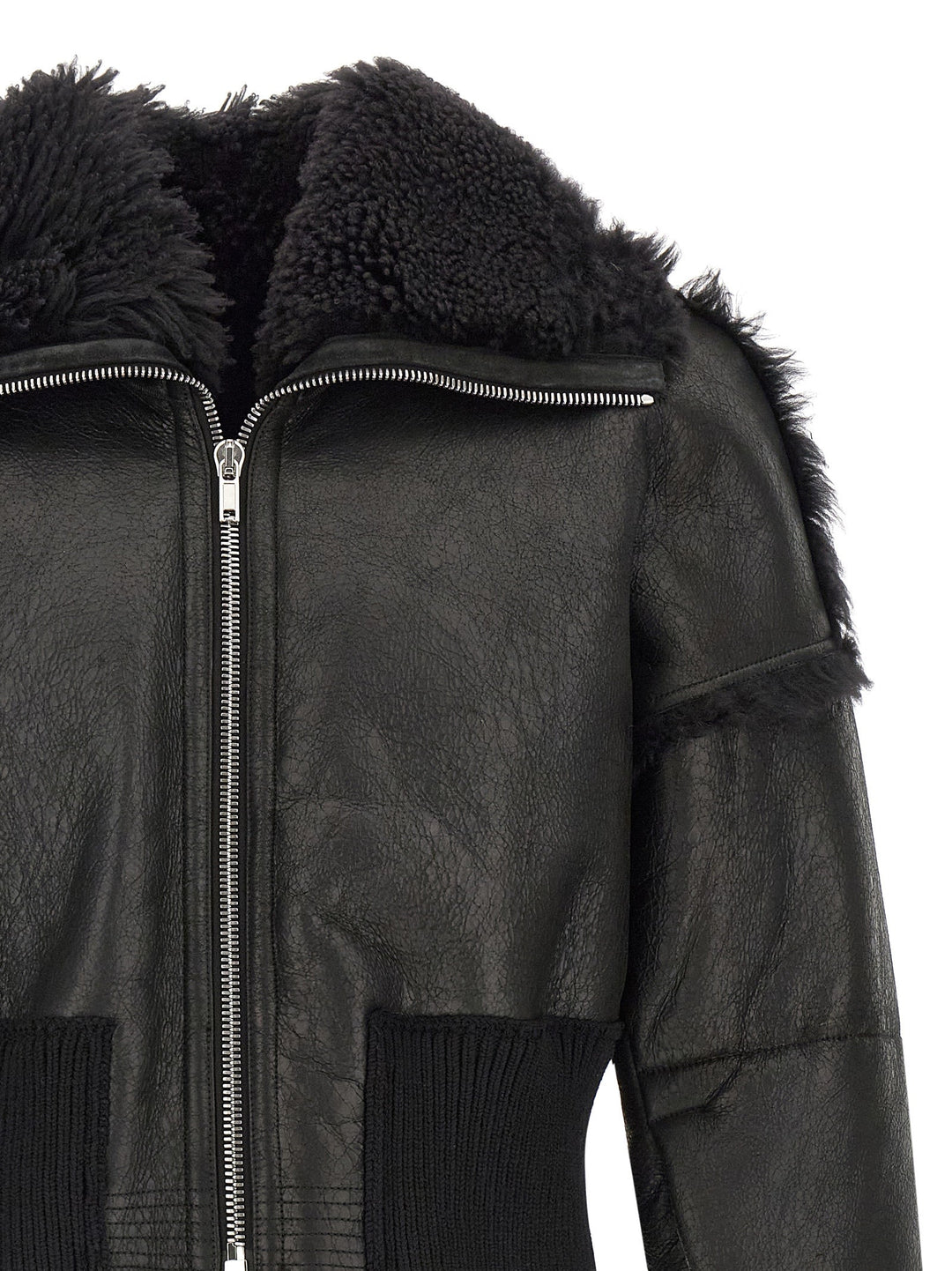 Men’s Rick Owens Black Lamb Fur Leather Jacket
