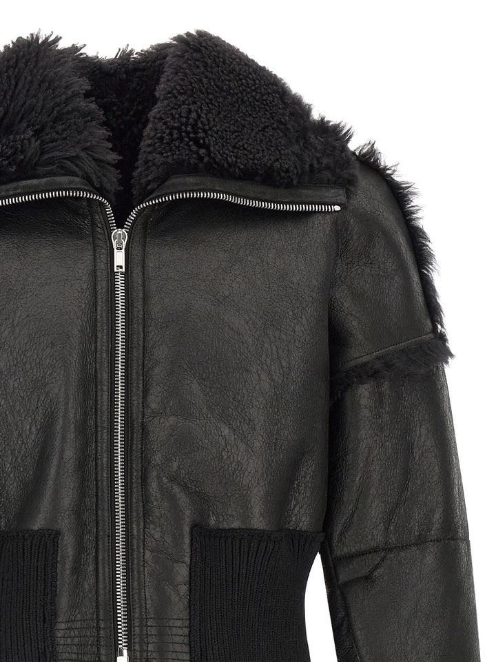 Men’s Rick Owens Black Lamb Fur Leather Jacket