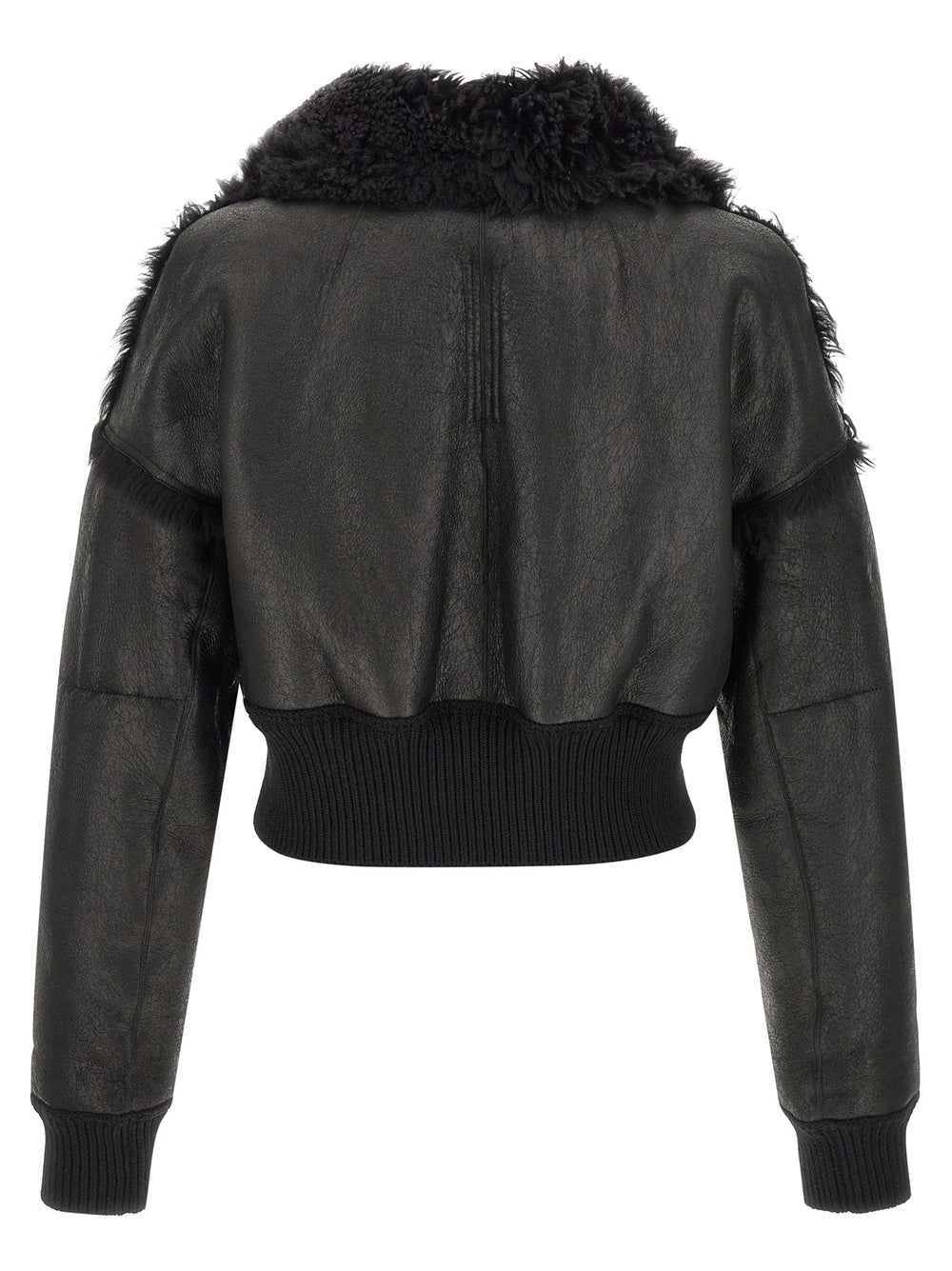 Men’s Rick Owens Black Lamb Fur Leather Jacket