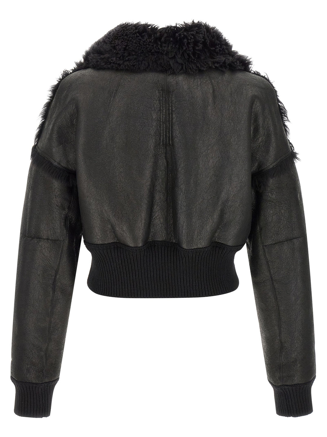 Men’s Rick Owens Black Lamb Fur Leather Jacket