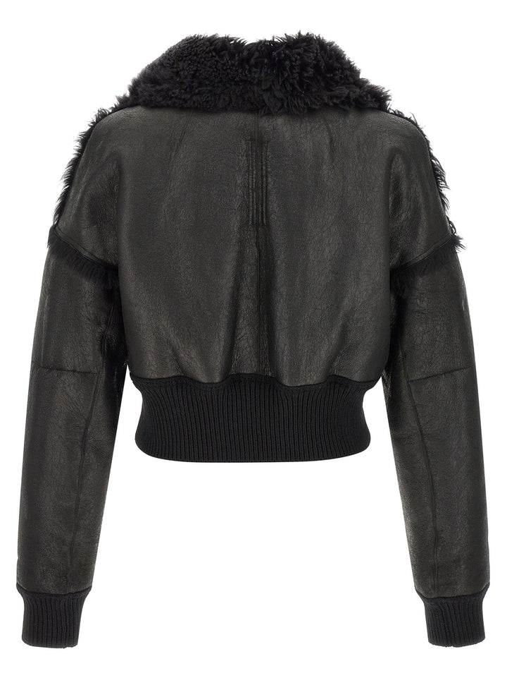Men’s Rick Owens Black Lamb Fur Leather Jacket