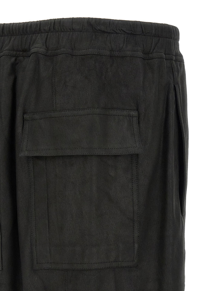 Rick Owens Black Lamb Leather Bermuda Shorts