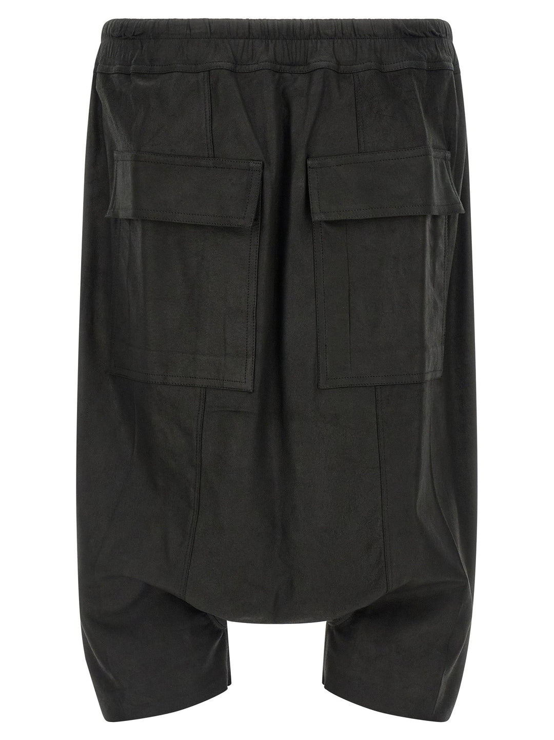 Rick Owens Black Lamb Leather Bermuda Shorts