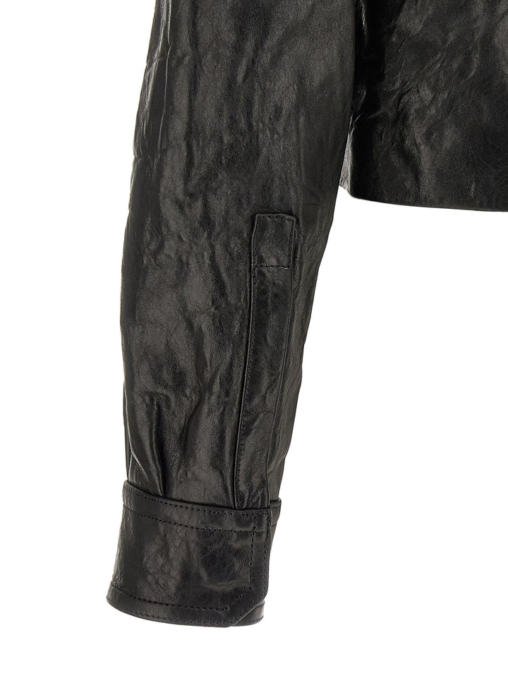 Men’s Rick Owens Black Lamb Leather Jacket