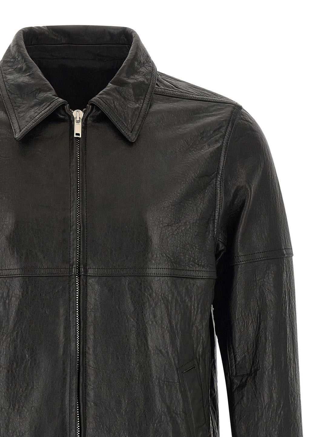 Men’s Rick Owens Black Lamb Leather Jacket