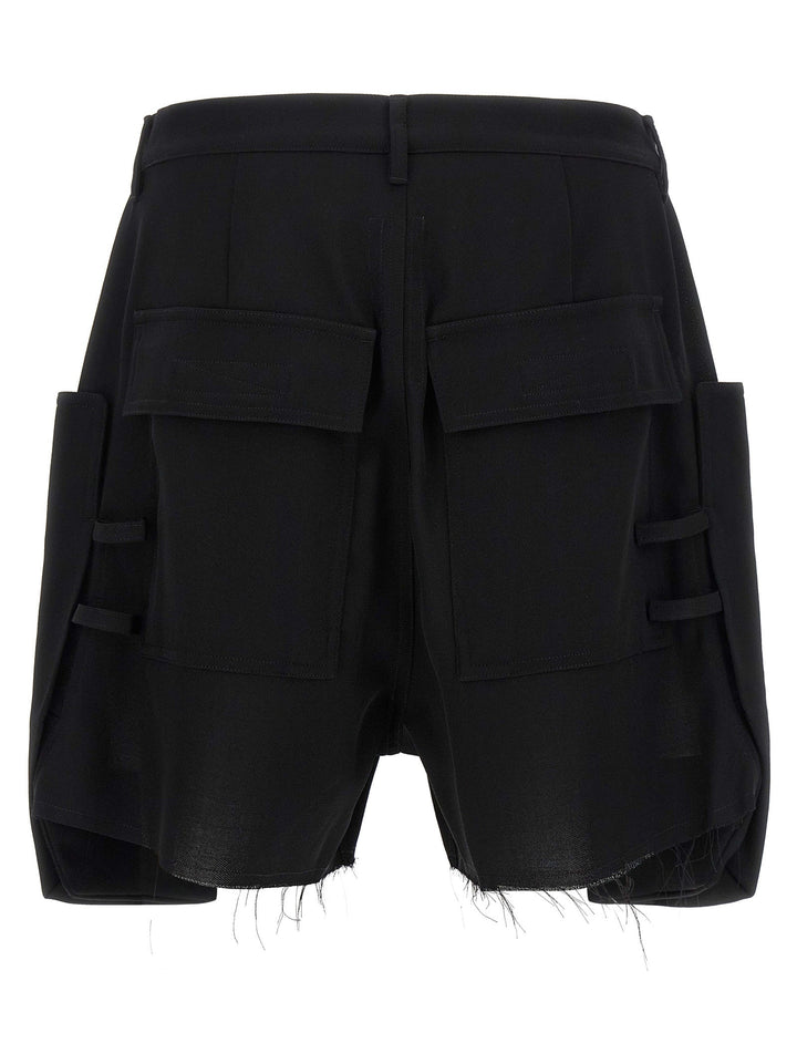 Rick Owens Black Wool Bermuda Shorts