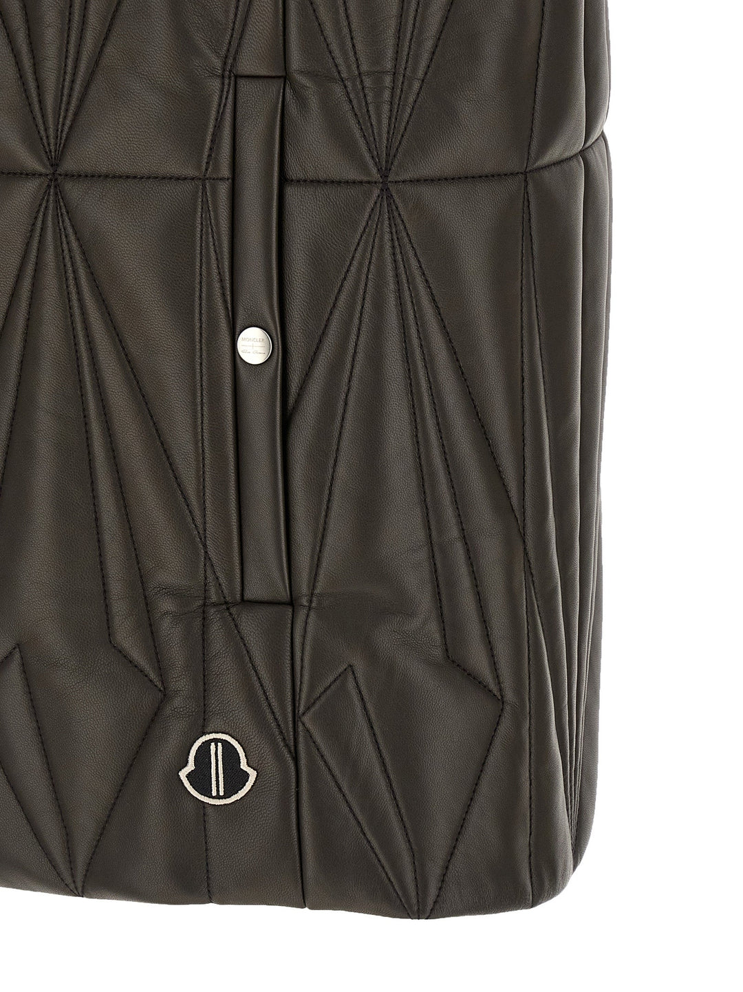 Men’s Rick Owens Brown Lamb Leather Sleeveless Jacket