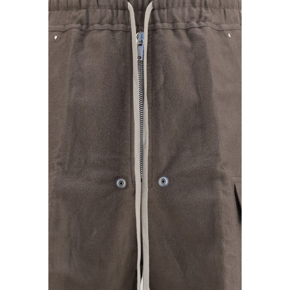 Men’s Rick Owens Brown Ramie Cargo Pants