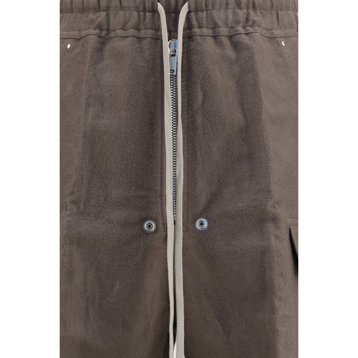Men’s Rick Owens Brown Ramie Cargo Pants