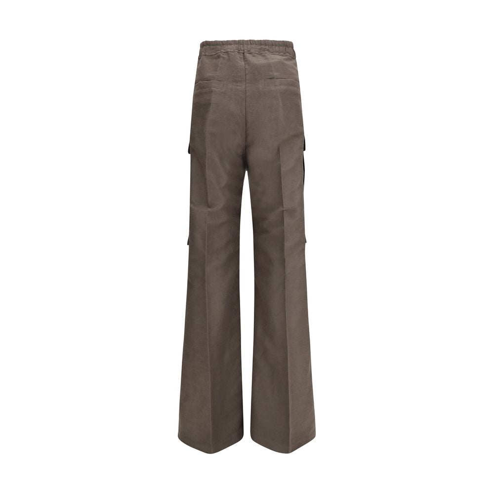 Men’s Rick Owens Brown Ramie Cargo Pants