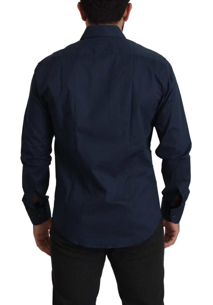 Men’s Roberto Cavalli Navy Blue Cotton Dress Formal Shirt