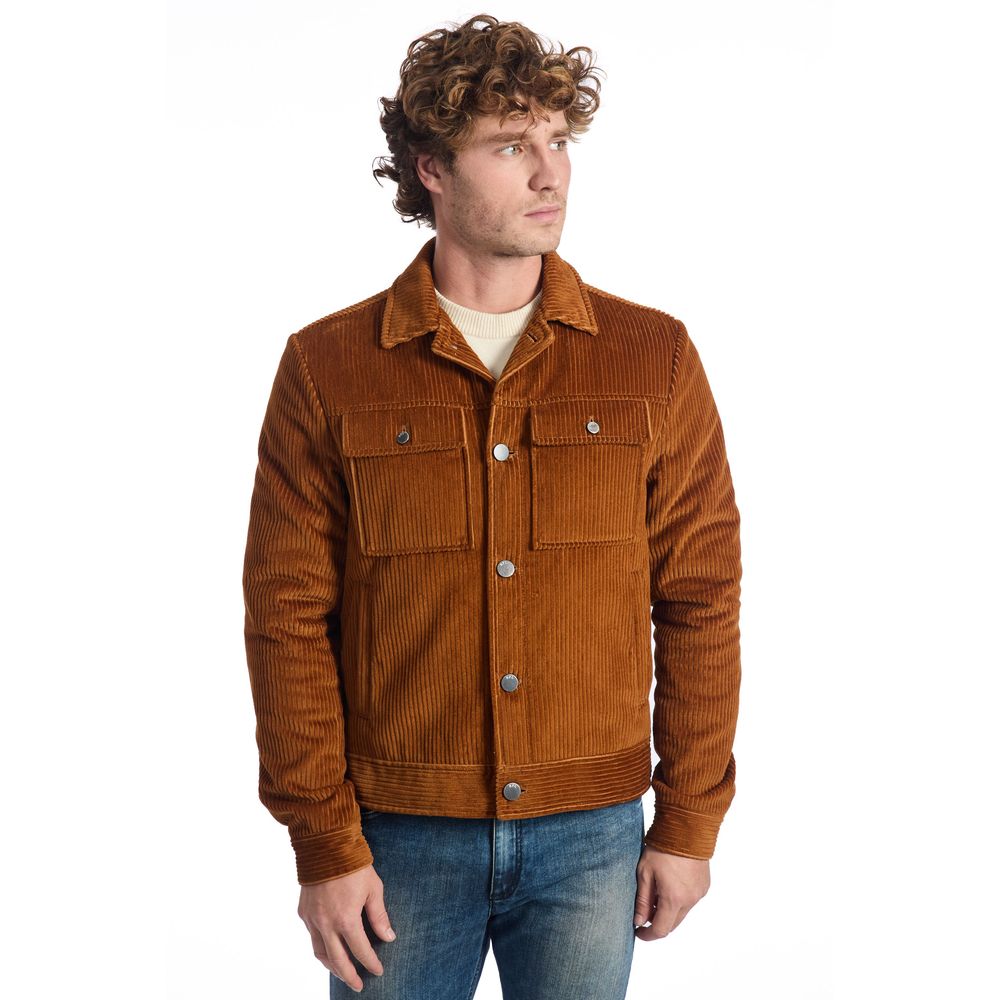 Men’s Roberto Pepe Luxury Brown Cotton Men Jacket