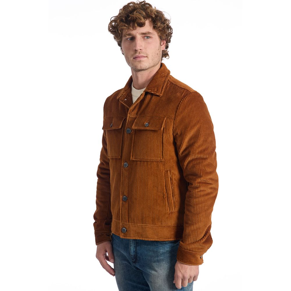 Men’s Roberto Pepe Luxury Brown Cotton Men Jacket